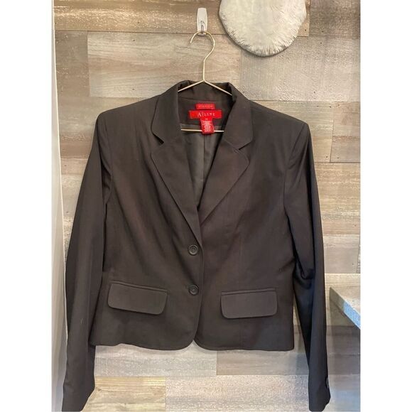 A Line stretch 12 black polyester tailored 2 button blazer - Picture 1 of 5